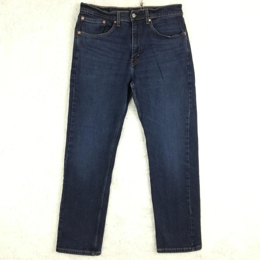 Levi's Mens Jeans 505 Straight Leg Regular Fit Blue Denim‎ Dark Wash 34x30